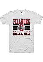 DJ Fillmore  Ohio State Buckeyes White Rally NIL Striped Short Sleeve T Shirt
