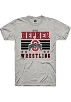 Bryce Hepner  Ohio State Buckeyes Ash Rally NIL Striped Short Sleeve T Shirt