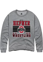 Bryce Hepner Rally Ohio State Buckeyes Mens NIL Striped Long Sleeve Crew Sweatshirt