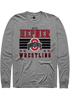 Bryce Hepner  Ohio State Buckeyes Grey Rally NIL Striped Long Sleeve T Shirt
