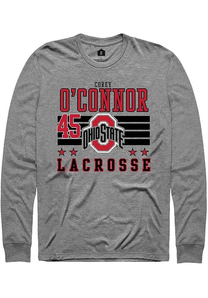 Rally Ohio State Buckeyes Grey NIL Striped Long Sleeve T Shirt
