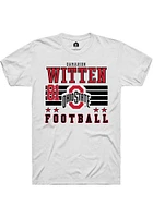 Damarion Witten  Ohio State Buckeyes White Rally NIL Striped Short Sleeve T Shirt