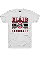 Lee Ellis  Ohio State Buckeyes White Rally NIL Striped Short Sleeve T Shirt