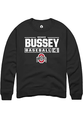 Reggie Bussey Rally Ohio State Buckeyes Mens NIL Stacked Box Long Sleeve Crew Sweatshirt