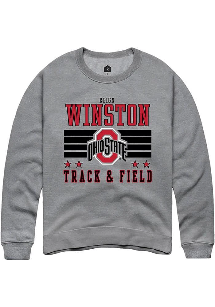 Reign Winston Rally Ohio State Buckeyes Mens NIL Striped Long Sleeve Crew Sweatshirt