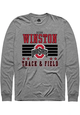Reign Winston  Ohio State Buckeyes Grey Rally NIL Striped Long Sleeve T Shirt