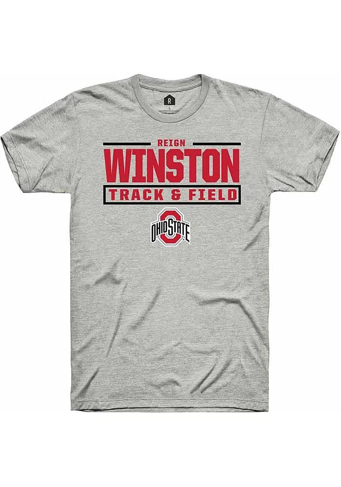 Reign Winston  Ohio State Buckeyes Ash Rally NIL Stacked Box Short Sleeve T Shirt