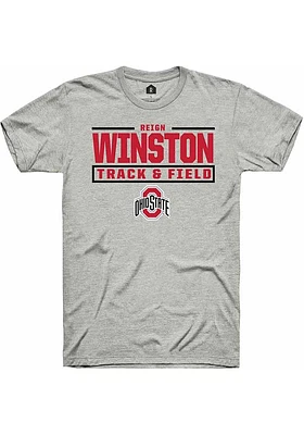 Reign Winston  Ohio State Buckeyes Ash Rally NIL Stacked Box Short Sleeve T Shirt