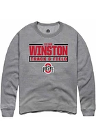 Reign Winston  Rally Ohio State Buckeyes Mens Graphite NIL Stacked Box Long Sleeve Crew Sweatshirt