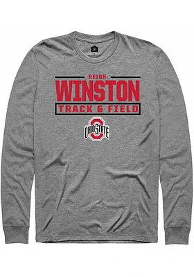 Reign Winston  Ohio State Buckeyes Graphite Rally NIL Stacked Box Long Sleeve T Shirt