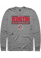 Reign Winston  Ohio State Buckeyes Graphite Rally NIL Stacked Box Long Sleeve T Shirt