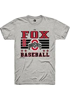Ty Fox  Ohio State Buckeyes Ash Rally NIL Striped Short Sleeve T Shirt