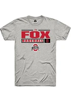 Ty Fox  Ohio State Buckeyes Ash Rally NIL Stacked Box Short Sleeve T Shirt