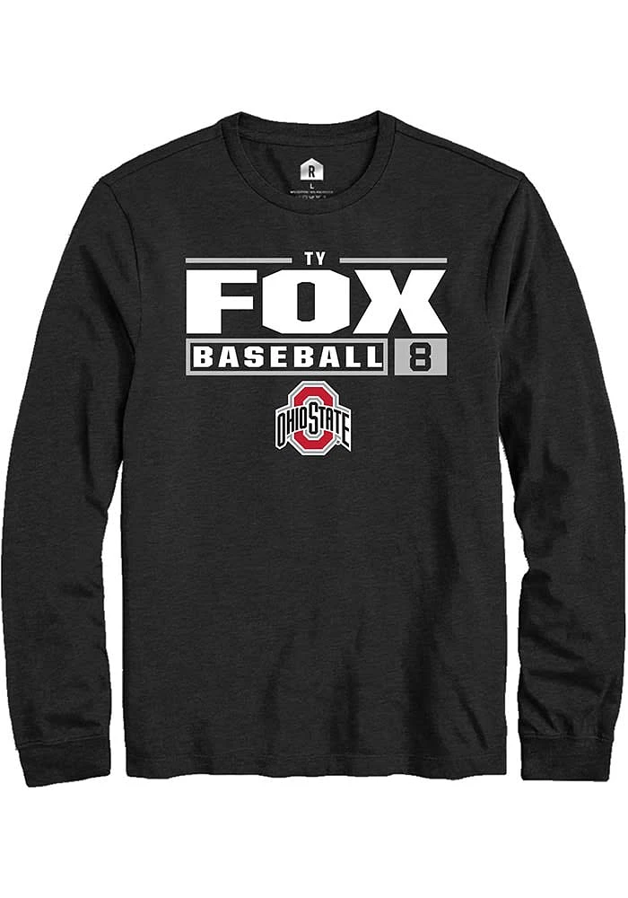 Ty Fox Ohio State Buckeyes Rally NIL Stacked Box Long Sleeve T Shirt