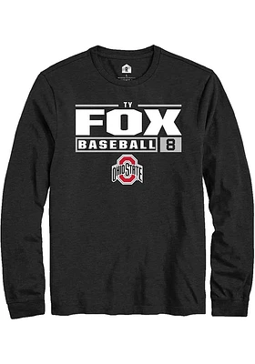 Ty Fox Ohio State Buckeyes Rally NIL Stacked Box Long Sleeve T Shirt