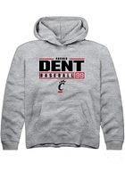 Ascher Dent  Rally Cincinnati Bearcats Youth Grey NIL Stacked Box Long Sleeve Hoodie