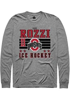 Jake  Rozzi Ohio State Buckeyes Grey Rally NIL Striped Long Sleeve T Shirt