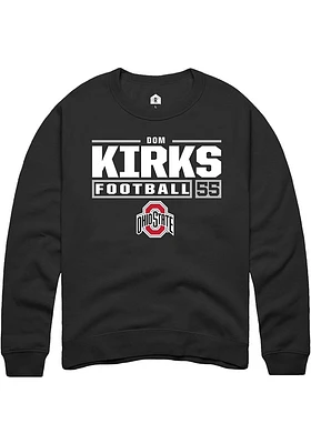 Dom Kirks Rally Ohio State Buckeyes Mens NIL Stacked Box Long Sleeve Crew Sweatshirt