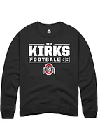 Dom Kirks Rally Ohio State Buckeyes Mens NIL Stacked Box Long Sleeve Crew Sweatshirt