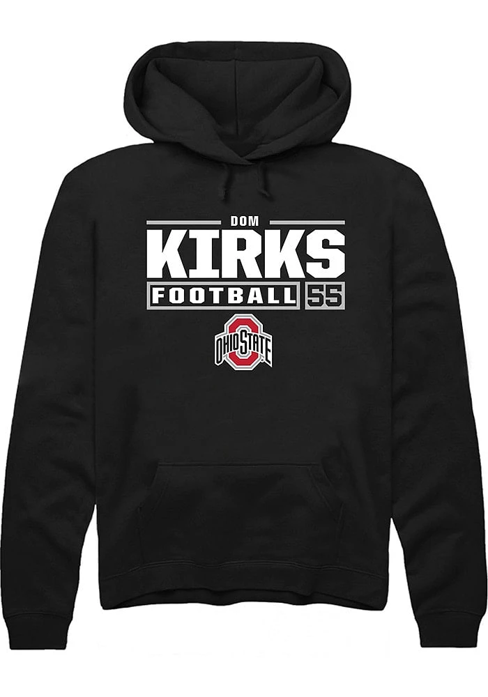 Dom Kirks Rally Ohio State Buckeyes Mens NIL Stacked Box Long Sleeve Hoodie