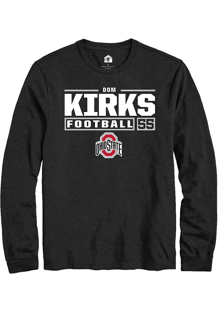 Dom Kirks Ohio State Buckeyes Rally NIL Stacked Box Long Sleeve T Shirt