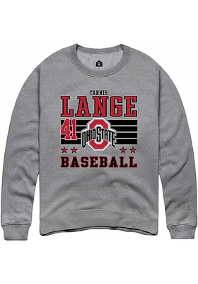 Tannis Lange Rally Ohio State Buckeyes Mens NIL Striped Long Sleeve Crew Sweatshirt