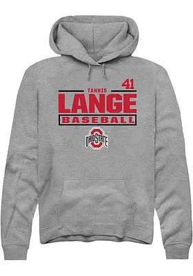 Tannis Lange  Rally Ohio State Buckeyes Mens Graphite NIL Stacked Box Long Sleeve Hoodie