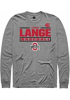 Tannis Lange  Ohio State Buckeyes Graphite Rally NIL Stacked Box Long Sleeve T Shirt