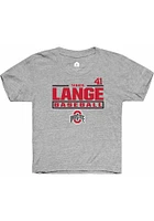 Tannis Lange  Rally Ohio State Buckeyes Youth Grey NIL Stacked Box Short Sleeve T-Shirt