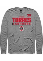 Jocelyn Torres  Ohio State Buckeyes Graphite Rally NIL Stacked Box Long Sleeve T Shirt