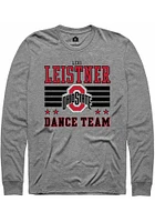 Lexi Leistner  Ohio State Buckeyes Grey Rally NIL Striped Long Sleeve T Shirt