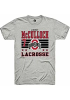 Lindsey McCulloch  Ohio State Buckeyes Ash Rally NIL Striped Short Sleeve T Shirt