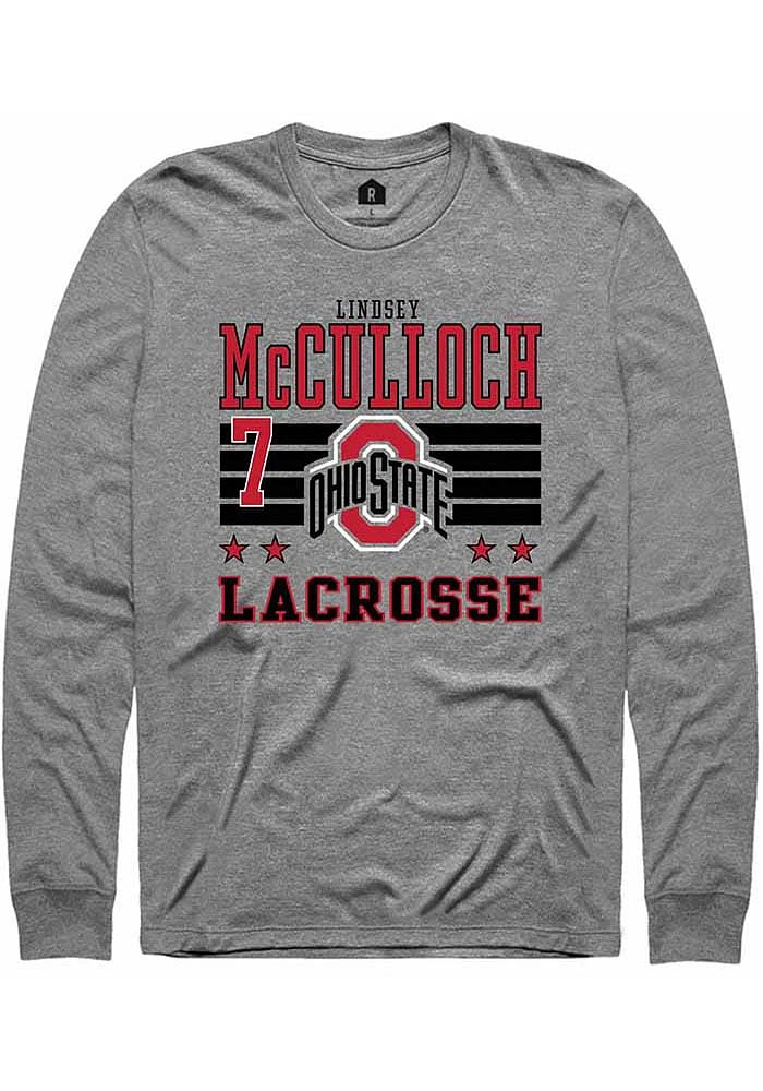 Lindsey McCulloch Ohio State Buckeyes Grey Rally NIL Striped Long Sleeve T Shirt