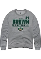 Irving Brown  Rally Ohio Bobcats Mens Graphite NIL Stacked Box Long Sleeve Crew Sweatshirt