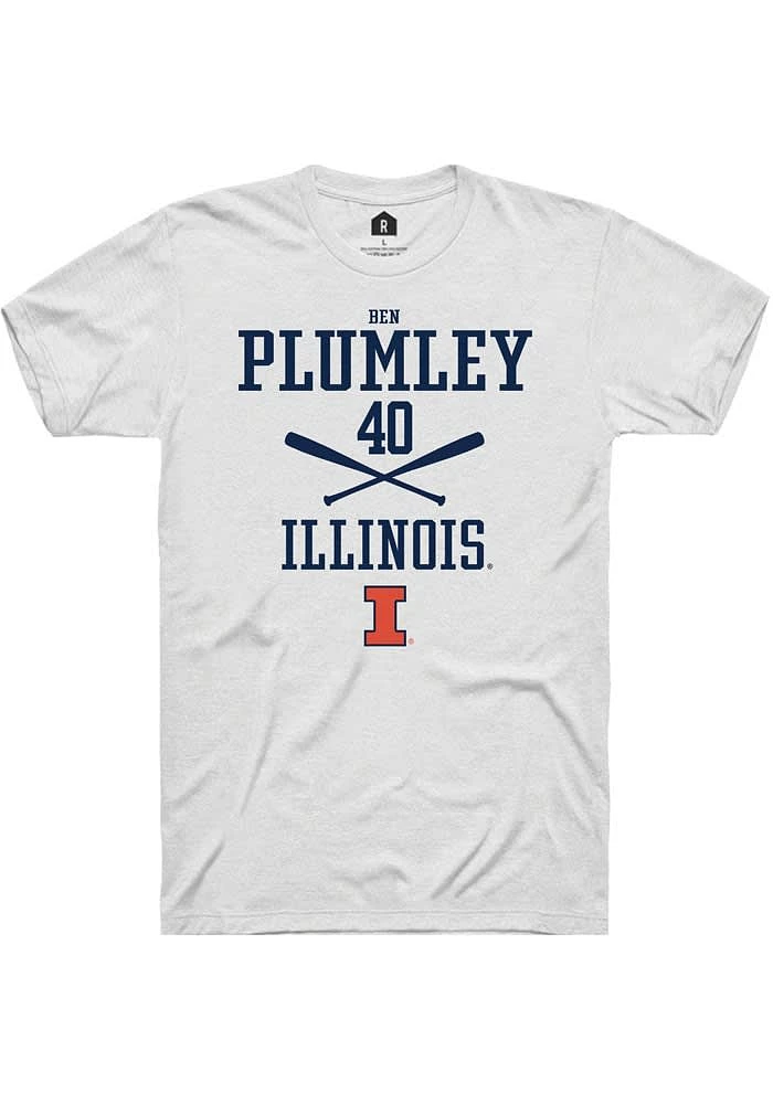 Ben Plumley Illinois Fighting Illini White Rally NIL Sport Icon Short Sleeve T Shirt