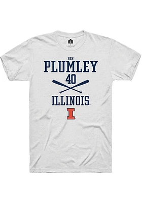 Ben Plumley  Illinois Fighting Illini White Rally NIL Sport Icon Short Sleeve T Shirt