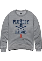 Ben Plumley  Rally Illinois Fighting Illini Mens Graphite NIL Sport Icon Long Sleeve Crew Sweatshi..