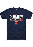 Ben Plumley  Illinois Fighting Illini Navy Blue Rally NIL Stacked Box Short Sleeve T Shirt