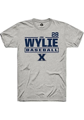 Jon Wylie  Xavier Musketeers Ash Rally NIL Stacked Box Short Sleeve T Shirt