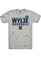 Jon Wylie  Xavier Musketeers Ash Rally NIL Stacked Box Short Sleeve T Shirt