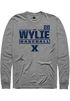 Jon Wylie  Xavier Musketeers Graphite Rally NIL Stacked Box Long Sleeve T Shirt
