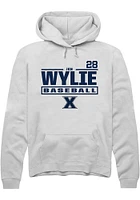 Jon Wylie  Rally Xavier Musketeers Mens White NIL Stacked Box Long Sleeve Hoodie
