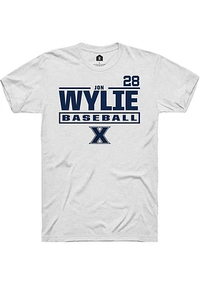 Jon Wylie  Xavier Musketeers White Rally NIL Stacked Box Short Sleeve T Shirt