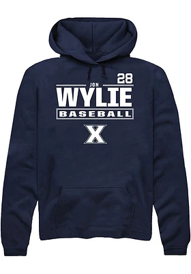 Jon Wylie  Rally Xavier Musketeers Mens Navy Blue NIL Stacked Box Long Sleeve Hoodie