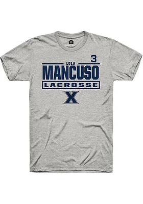 Lola Mancuso  Xavier Musketeers Ash Rally NIL Stacked Box Short Sleeve T Shirt