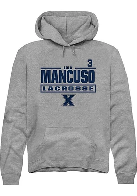Lola Mancuso  Rally Xavier Musketeers Mens Graphite NIL Stacked Box Long Sleeve Hoodie