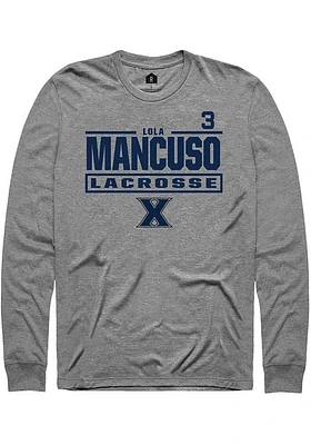 Lola Mancuso  Xavier Musketeers Graphite Rally NIL Stacked Box Long Sleeve T Shirt