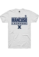 Lola Mancuso  Xavier Musketeers White Rally NIL Stacked Box Short Sleeve T Shirt