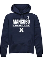 Lola Mancuso  Rally Xavier Musketeers Mens Navy Blue NIL Stacked Box Long Sleeve Hoodie