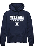 Nick Muscarella  Rally Xavier Musketeers Mens Navy Blue NIL Stacked Box Long Sleeve Hoodie